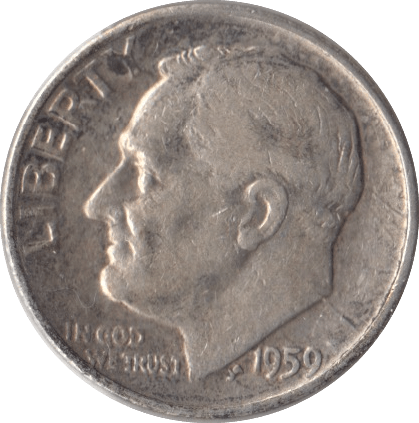 1959 SILVER ONE DIME USA - SILVER WORLD COINS - Cambridgeshire Coins