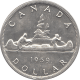 1959 SILVER ONE DOLLAR CANADA - WORLD SILVER COINS - Cambridgeshire Coins
