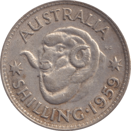 1959 SILVER SHILLING AUSTRALIA - SILVER WORLD COINS - Cambridgeshire Coins