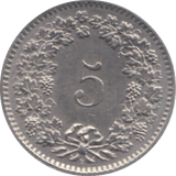 1959 SWITZERLAND FIVE CENTS - WORLD COINS - Cambridgeshire Coins