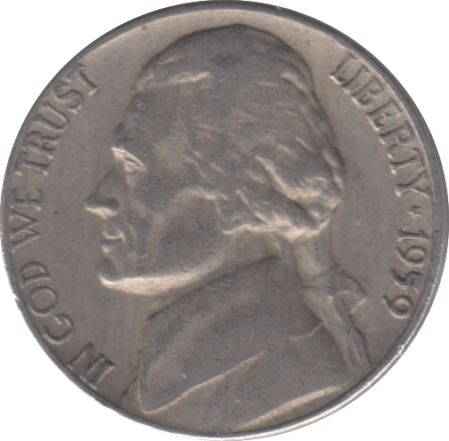 1959 USA 5 CENTS - WORLD COINS - Cambridgeshire Coins