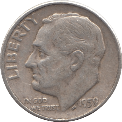 1959 USA SILVER DIME DENVER MINT - SILVER WORLD COINS - Cambridgeshire Coins