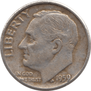 1959 USA SILVER DIME DENVER MINT - SILVER WORLD COINS - Cambridgeshire Coins