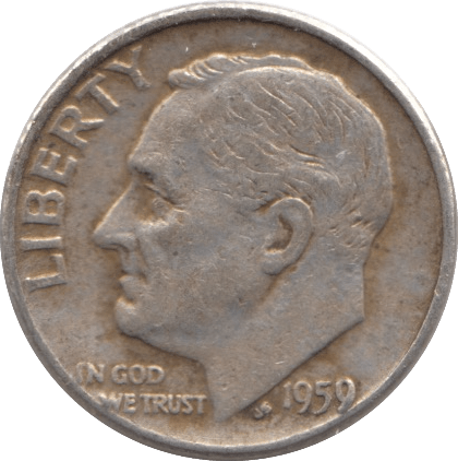 1959 USA SILVER DIME DENVER MINT - SILVER WORLD COINS - Cambridgeshire Coins