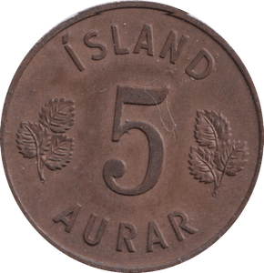 1960 5 AURAR ICELAND - WORLD COINS - Cambridgeshire Coins