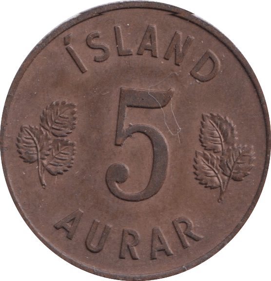 1960 5 AURAR ICELAND - WORLD COINS - Cambridgeshire Coins
