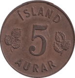 1960 5 AURAR ICELAND - WORLD COINS - Cambridgeshire Coins