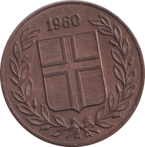 1960 5 AURAR ICELAND - WORLD COINS - Cambridgeshire Coins
