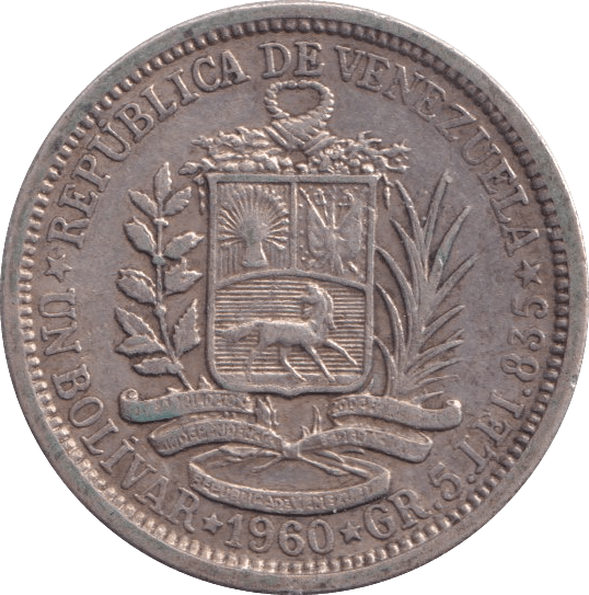 1960 ONE BOLIVAR BOLIVIA - WORLD COINS - Cambridgeshire Coins