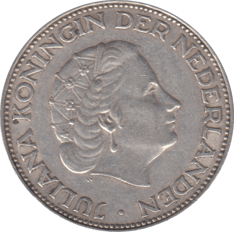 1960 SILVER 2 1/2 GUILDER NETHERLANDS - SILVER WORLD COINS - Cambridgeshire Coins
