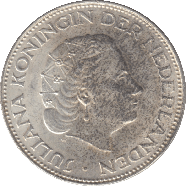1960 SILVER 2 1/2 GULDEN NETHERLANDS - WORLD SILVER COINS - Cambridgeshire Coins