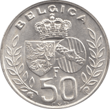 1960 SILVER 50 FRANCS BELGIUM - SILVER WORLD COINS - Cambridgeshire Coins