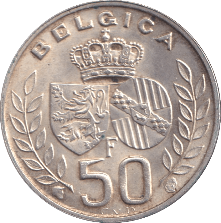 1960 SILVER 50 FRANCS BELGIUM - SILVER WORLD COINS - Cambridgeshire Coins