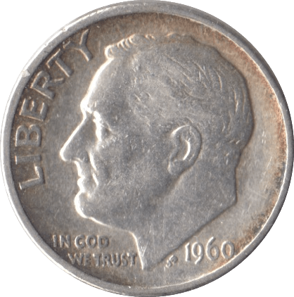 1960 SILVER ONE DIME USA - SILVER WORLD COINS - Cambridgeshire Coins