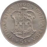 1960 SOUTH AFRICA SILVER 5 SHILLINGS - WORLD COINS - Cambridgeshire Coins