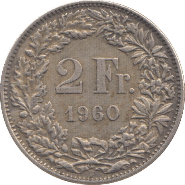 1960 SWITZERLAND 2 FRANCS - WORLD COINS - Cambridgeshire Coins