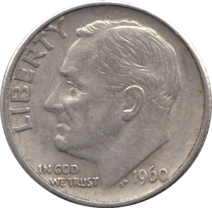 1960 USA SILVER DIME DENVER MINT - SILVER WORLD COINS - Cambridgeshire Coins