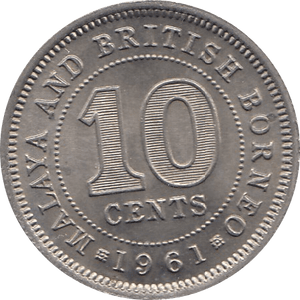 1961 10 CENTS BRITISH BORNEO - WORLD COINS - Cambridgeshire Coins