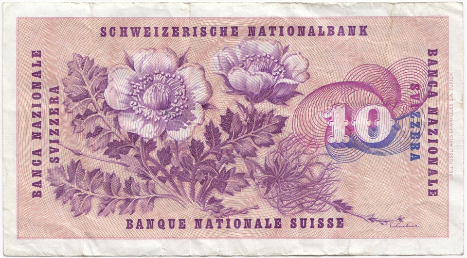 1961 10 FRANCS SWISS BANKNOTE REF 1372 - World Banknotes - Cambridgeshire Coins