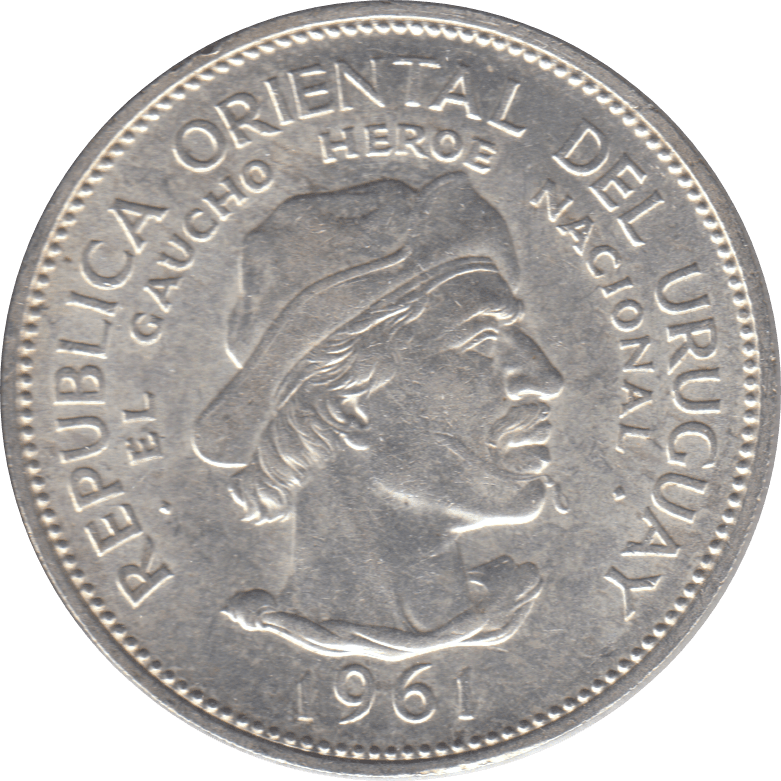 1961 10 PESOS URUGUAY - WORLD COINS - Cambridgeshire Coins