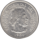 1961 10 PESOS URUGUAY - WORLD COINS - Cambridgeshire Coins