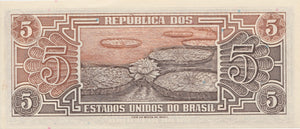 1961 5 CRUIZEROS BANKNOTE BRAZIL REF 581 - World Banknotes - Cambridgeshire Coins
