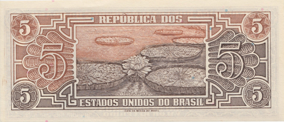 1961 5 CRUIZEROS BANKNOTE BRAZIL REF 581 - World Banknotes - Cambridgeshire Coins