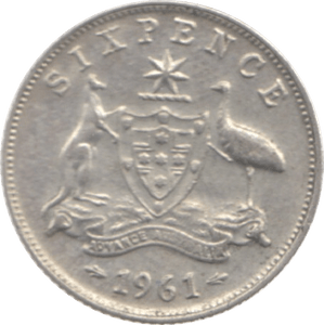 1961 AUSTRALIA SILVER SIXPENCE - SILVER WORLD COINS - Cambridgeshire Coins