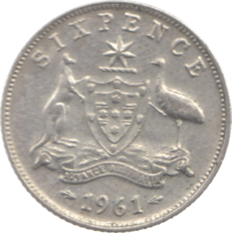 1961 AUSTRALIA SILVER SIXPENCE - SILVER WORLD COINS - Cambridgeshire Coins