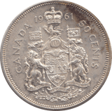 1961 CANADA 50 CENTS - WORLD SILVER COINS - Cambridgeshire Coins