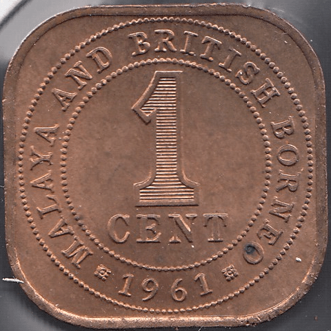 1961 ONE CENT BRITISH MALAYA AND BORNEO ( UNC ) REF H68 - WORLD COINS - Cambridgeshire Coins