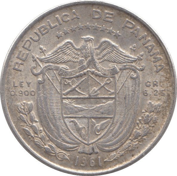 1961 SILVER 1 BALBOA PANAMA - WORLD SILVER COINS - Cambridgeshire Coins