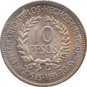 1961 SILVER 10 PESO URUGUAY A - WORLD SILVER COINS - Cambridgeshire Coins