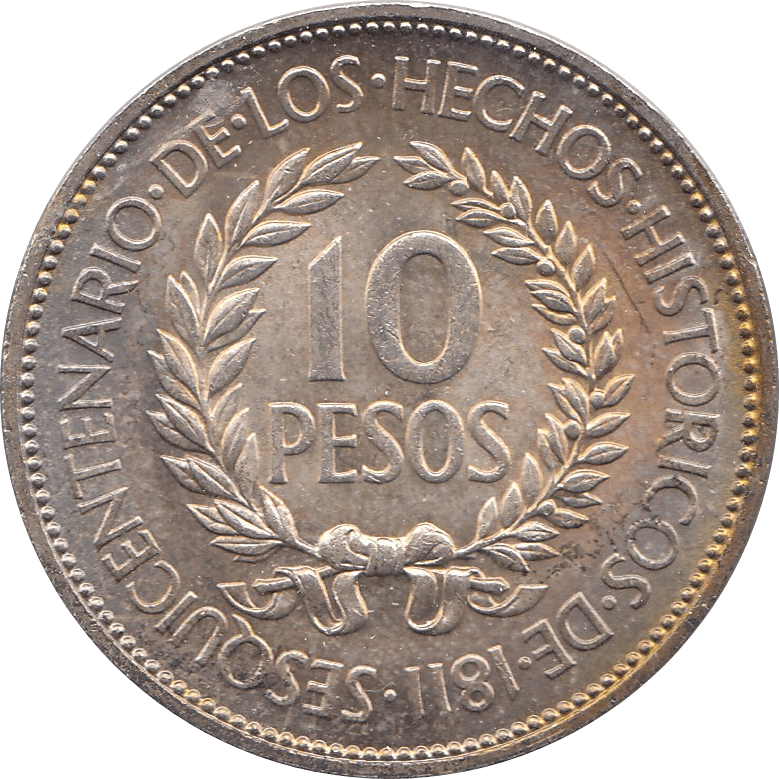 1961 SILVER 10 PESO URUGUAY A - WORLD SILVER COINS - Cambridgeshire Coins
