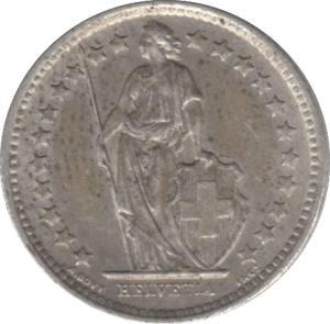 1961 SILVER 1/2 FRANC SWITZERLAND - SILVER WORLD COINS - Cambridgeshire Coins