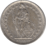 1961 SILVER 1/2 FRANC SWITZERLAND - SILVER WORLD COINS - Cambridgeshire Coins