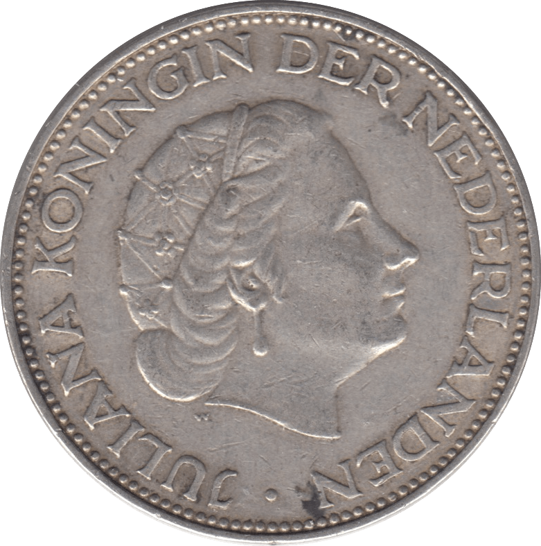 1961 SILVER 2 1/2 GULDEN NETHERLANDS - SILVER WORLD COINS - Cambridgeshire Coins