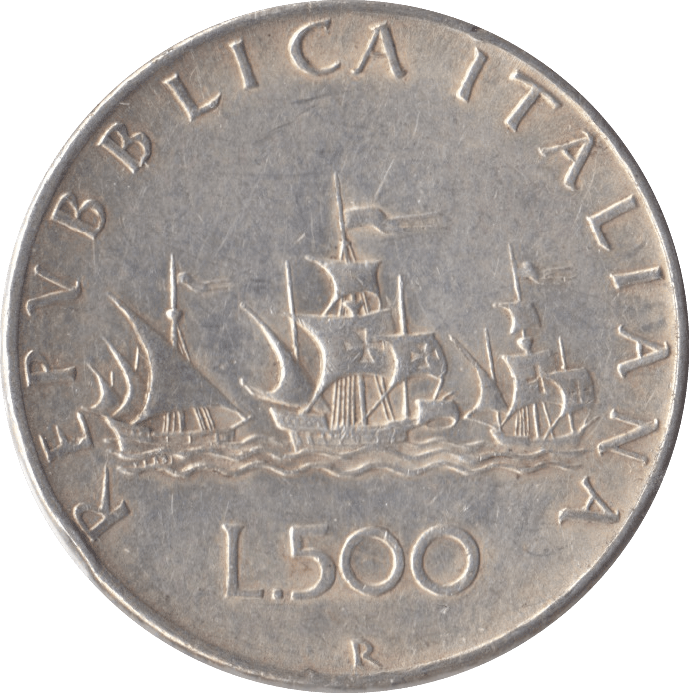 1961 SILVER 500 LIRA ITALY - SILVER WORLD COINS - Cambridgeshire Coins