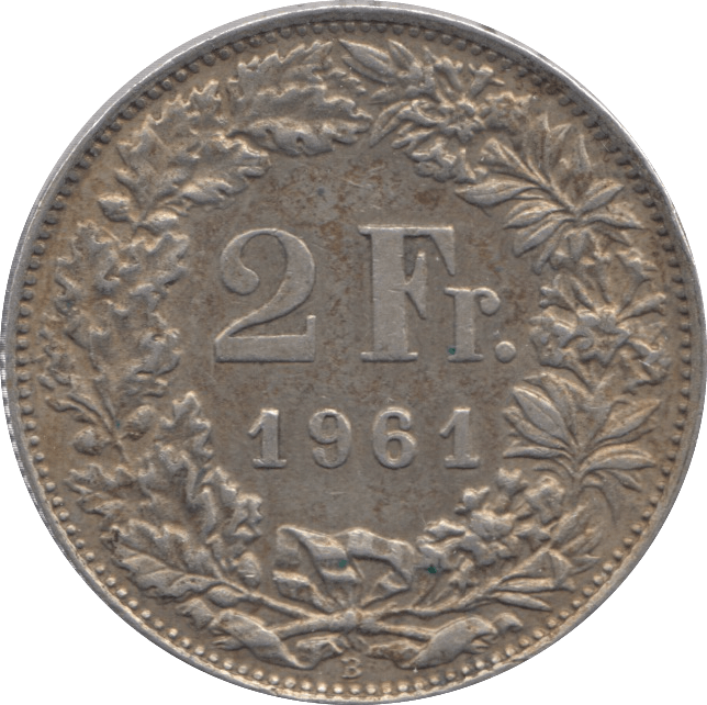 1961 SILVER BELGIUM 2 FRANCS - SILVER WORLD COINS - Cambridgeshire Coins