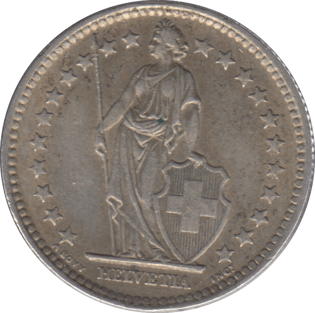 1961 SILVER BELGIUM 2 FRANCS - SILVER WORLD COINS - Cambridgeshire Coins