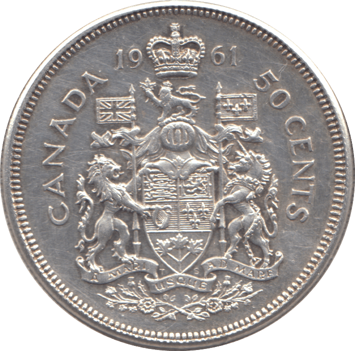 1961 SILVER FIFTY CENTS CANADA - WORLD SILVER COINS - Cambridgeshire Coins