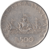 1961 SILVER ITALY 500 LIRA - SILVER WORLD COINS - Cambridgeshire Coins