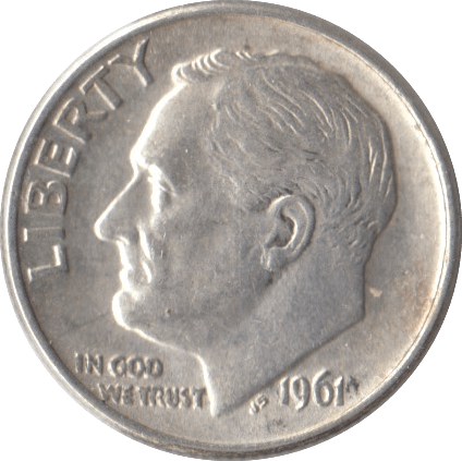 1961 SILVER ONE DIME USA - SILVER WORLD COINS - Cambridgeshire Coins