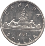 1961 SILVER ONE DOLLAR CANADA - WORLD SILVER COINS - Cambridgeshire Coins