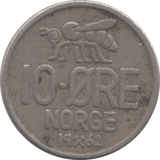 1962 10 ORE NORWAY - WORLD COINS - Cambridgeshire Coins