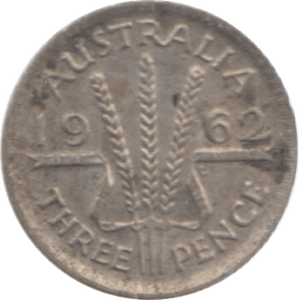 1962 AUSTRALIA SILVER THREEPENCE - SILVER WORLD COINS - Cambridgeshire Coins