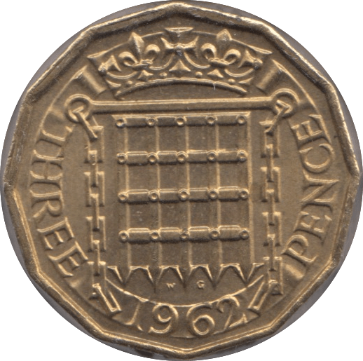1962 BRASS THREEPENCE ( UNC ) - Threepence - Cambridgeshire Coins