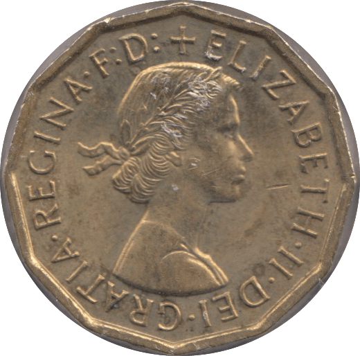1962 BRASS THREEPENCE ( UNC ) - Threepence - Cambridgeshire Coins
