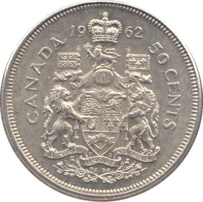 1962 SILVER FIFTY CENTS CANADA - WORLD SILVER COINS - Cambridgeshire Coins