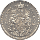 1962 SILVER FIFTY CENTS CANADA - WORLD SILVER COINS - Cambridgeshire Coins